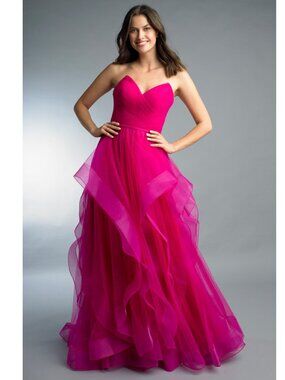 Basix Black Label Cascading Tulle Ballgown D8819L